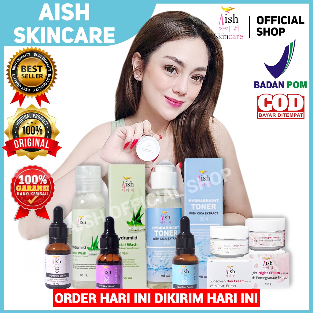 Skincare Aish Paket Lengkap Aish Serum acne | Aish Serum Brightning | Aish Serum Darkspot | Aish Fac