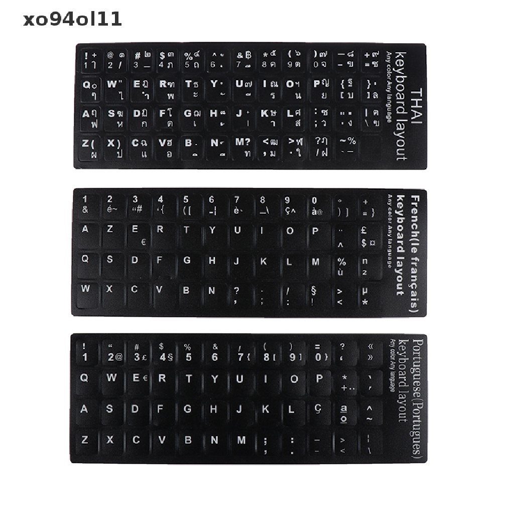 Stiker Keyboard Anti Air Gaya Spanyol / Perancis / Korea / Thai Untuk Layout