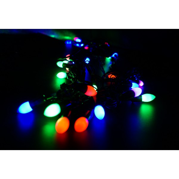 Lampu Hias LED 7 Varian Kabel Hitam Rainbow Lampu Natal TUMBLR