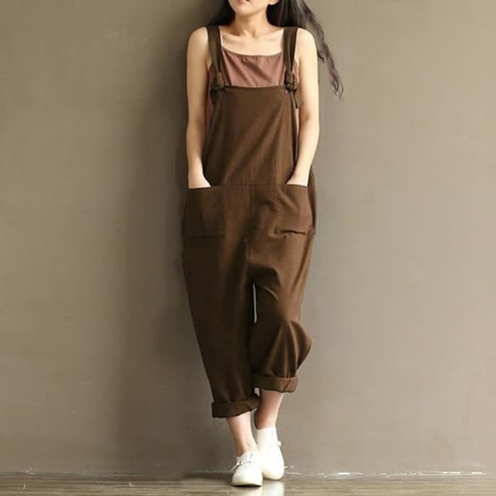 JUMPSUIT   Jumpsuit casual wanita /overall jumpsuit import model longgar big size     IWAZAH OFFICE