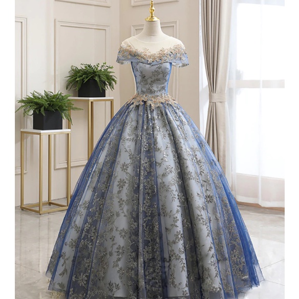 Gown Quinceanera Dresses Party Dress Classic Ball Gown Vintage Lace Shiny Prom Dress 2021