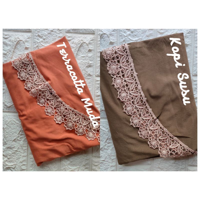 (Uus Hasanah) ALMHIRA •hijab instan jersey super•kerudung instan renda
