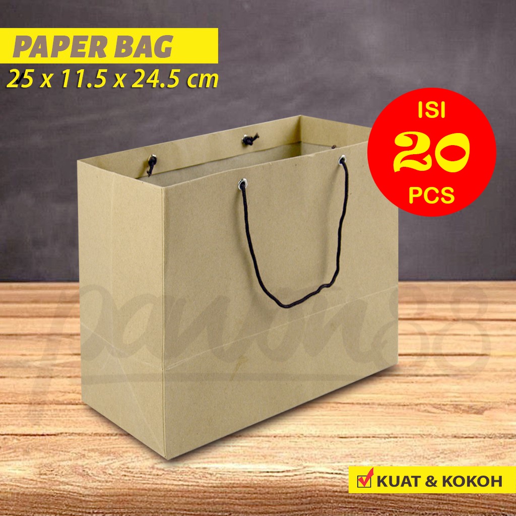 

Paper Bag Polos - Paper Bag | 25x11,5x24,5cm - COKLAT -( 20Pcs)