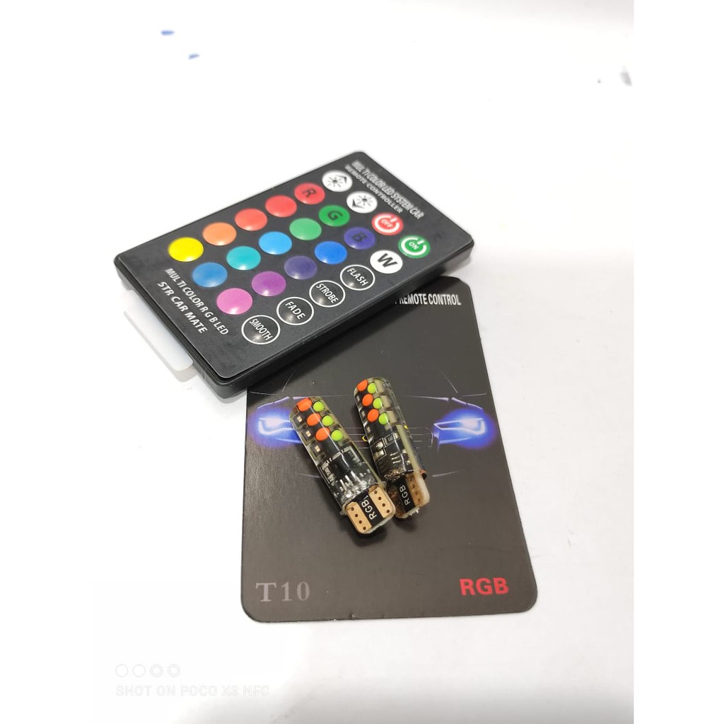 LAMPU SENJA T10 RGB REMOTE New Product !! Lampu Led Motor Mobil