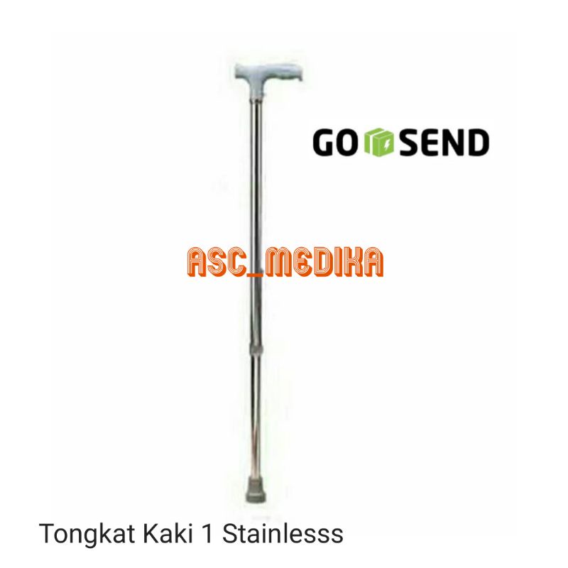 Tongkat Jalan Kaki 1 - Tongkat Kaki 1 - Tongkat Lansia Orang Tua Stainlesss Steel