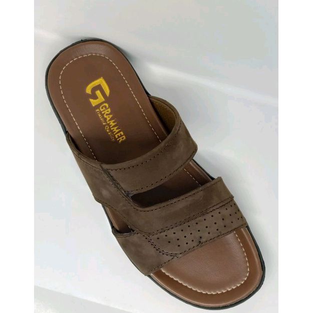 Sandal Slide Selop Pria Bahan Kulit Asli SL02 Grammer