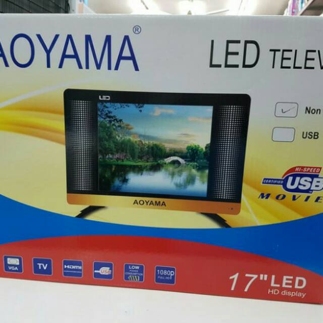 Tv led 17" aoyama HDMI/VGA(bonus antena dalam)lebih jelas,lebih jerni,kuat&tahan lama,kualitas ok