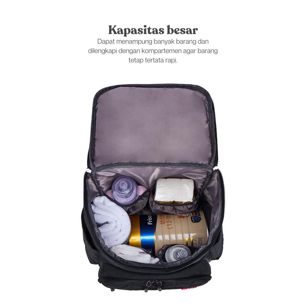 Little Momos Tas Perlengkapan Bayi Travelling Diaper Bag Ransel Backpack Premium