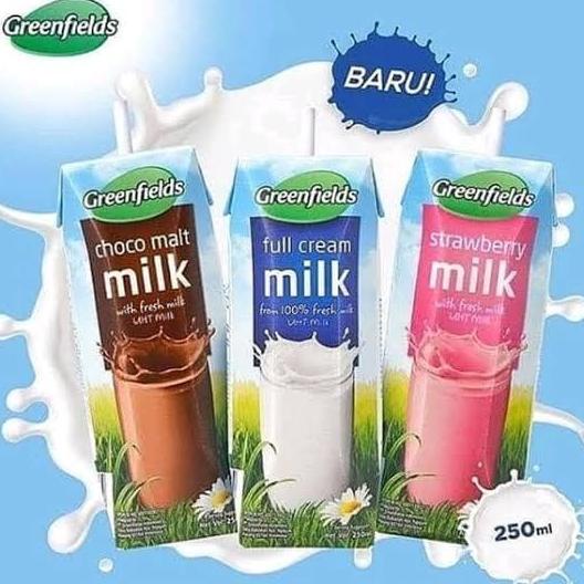 

(BISA COD) Susu UHT Greenfields 250ml |Coklat/Stoberi/Fullcream [isi 24] PROMO!! EKSLUSIF Kode 522