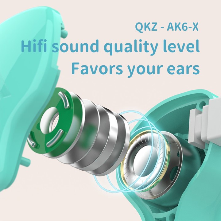 QKZ AK6X In Ear Earphone IEM Hi Res Headset Microphone