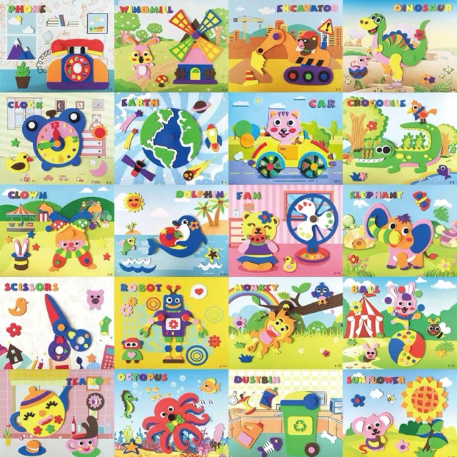 

3D Diy eva art craft sticker - prakarya anak