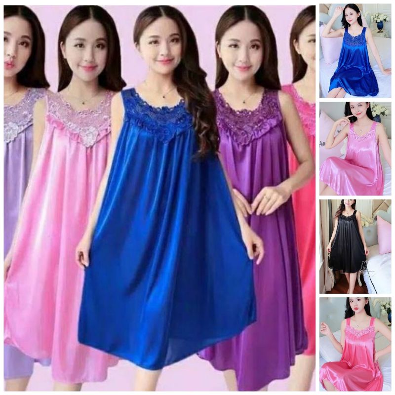 KALTIM Baju Tidur Sexy Jumbo Ld 120 Satin Renda Besar 012