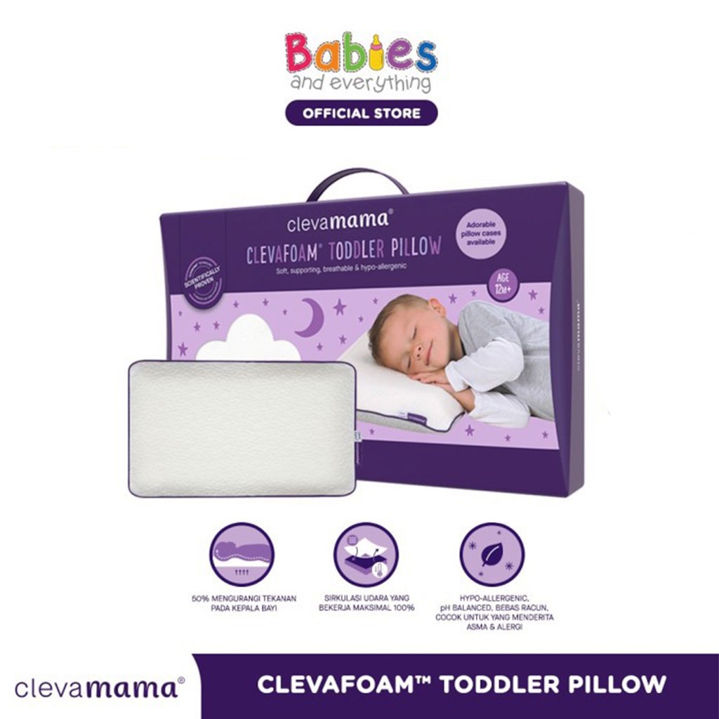 Clevamama Baby Clevafoam® Toddler Pillow - Bantal Bayi 12 Bulan +