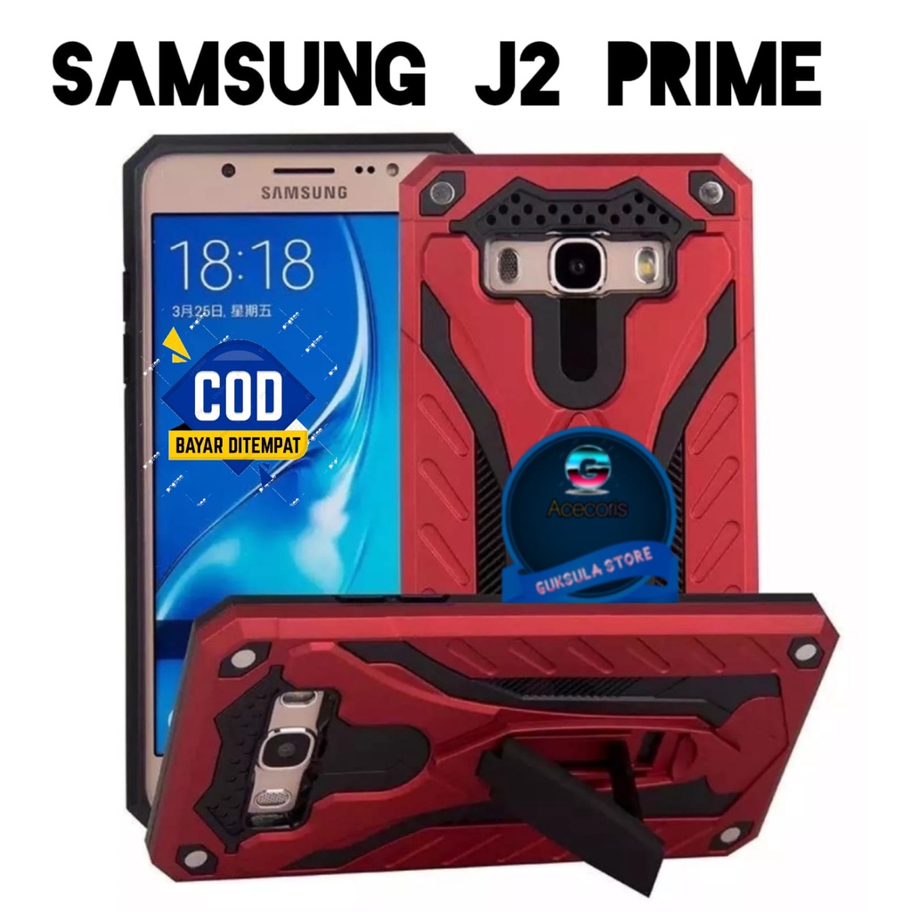FOR ( SAMSUNG GALAXY J2 PRIME ) Casing/Hardcase Phantom Robot Kick Standing