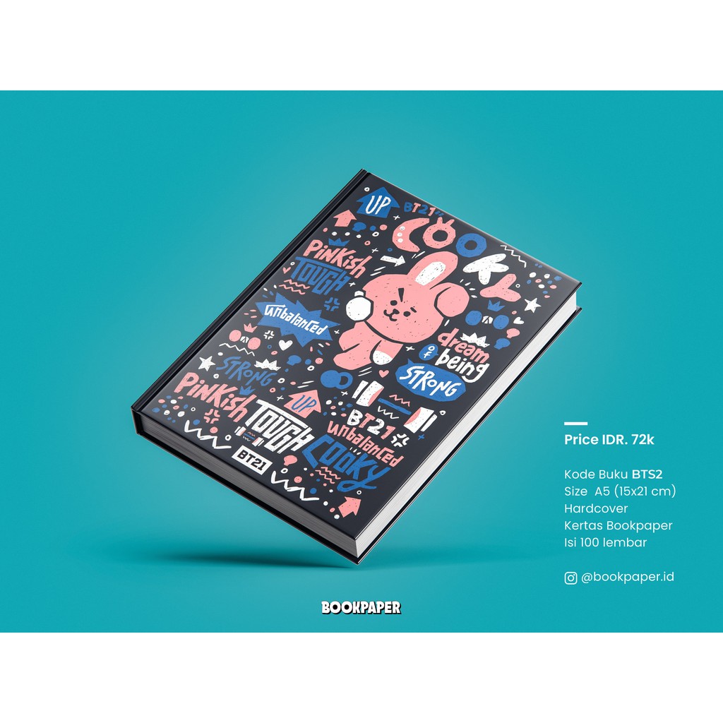 

NOTEBOOK / BUKU CATATAN BTS BT21 COOKY EDITION A5 HARDCOVER , NOTEBOOK, NOTEBOOK CUSTOM