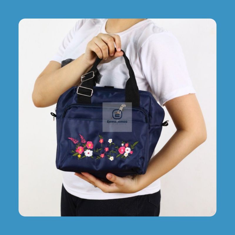 Tas 3in1 Bordir Flower Tas Gendong Tas Wanita Flower EMOEMO