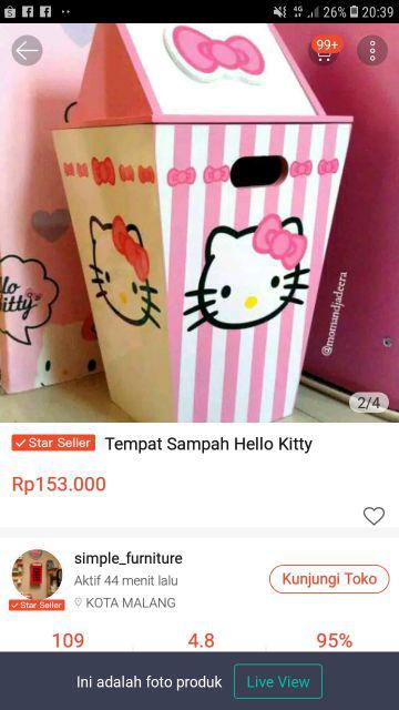 Tempat Sampah Hello Kitty