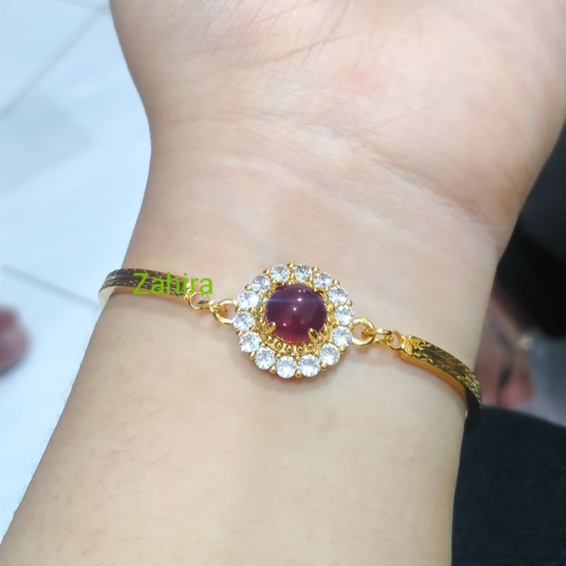 GELANG TANGAN WANITA TITANIUM MATA MERAH TERBARU