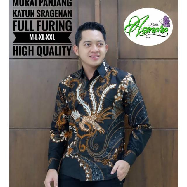 Kemeja Batik MURAI Lengan Panjang/Pendek Bahan Katun Sragenan Lapis Furing