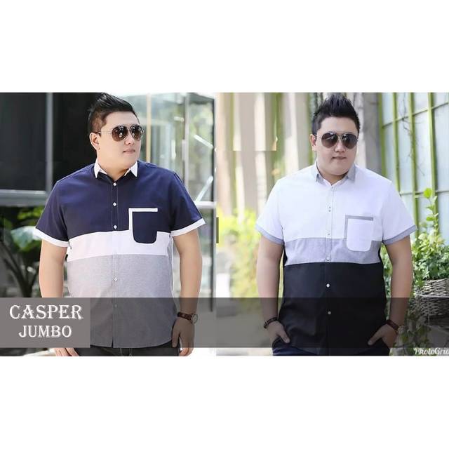 RR Pakaian Pria Atasan Pria Kemeja Pria Jumbo Kemeja Kasual Kemeja Pria Big Size CASPER 2 warna