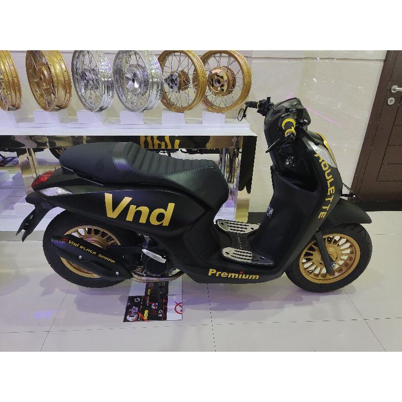 NEW KNALPOT VND BLACK  CARBON STD RACING AK 777 B1 BEAT SCOOPY VARIO GENIO