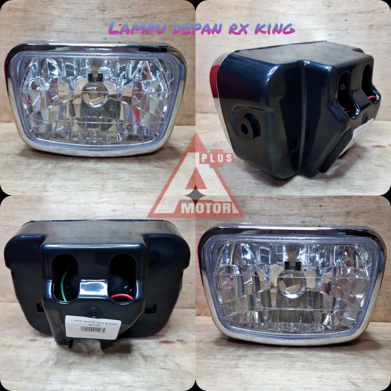 Jual Lampu depan RX KiNG Reflektor rx king kotak hitam oval kaca putih