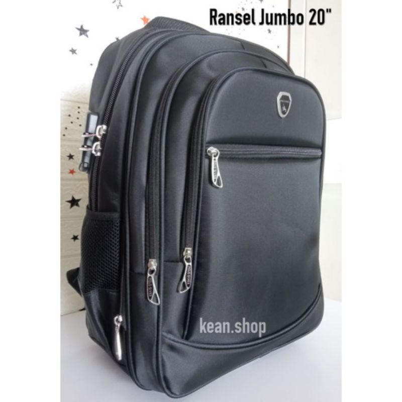 POLO GIVES 20 Inch Tas Ransel Jumbo Pria Ransel Kerja Polo Original Import + Usb Port + raincover