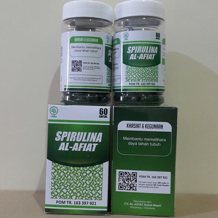 Spirulina Al Afiat 60 kapsul | Suplemen Imun, Kolesterol, Anti kanker