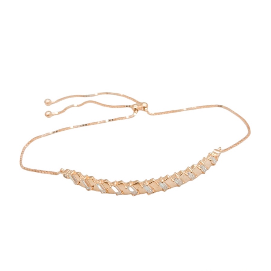 Gelang Serut Rosegold Baguette Dainty Collection BC210240 SDW Gold 755 18K