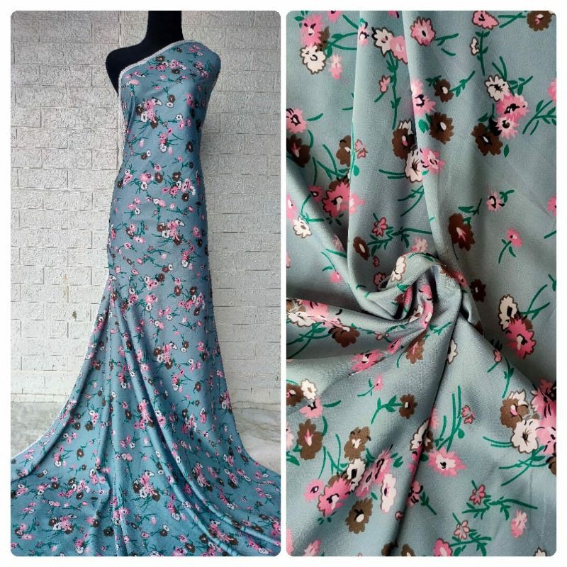 Kain Gamis Maxmara motif Bunga Tosca harga per 0.5m