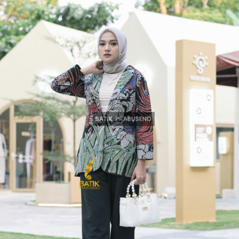 Blazer Patricia Atasan Baju Batik Wanita Lengan Panjang Original Prabuseno Modern Premium Jumbo Big 