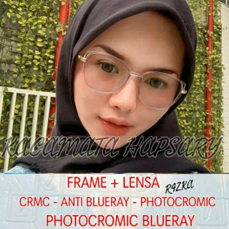 FRAME KACAMATA MINUS | KACAMATA ANTI RADIASI | KACAMATA WANITA | PHOTOCROMIC / BLUERAY | ANTI UV