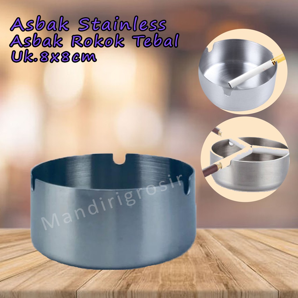 Asbak Stainless *Asbak * Asbak Rokok Tebal * uk.8cm