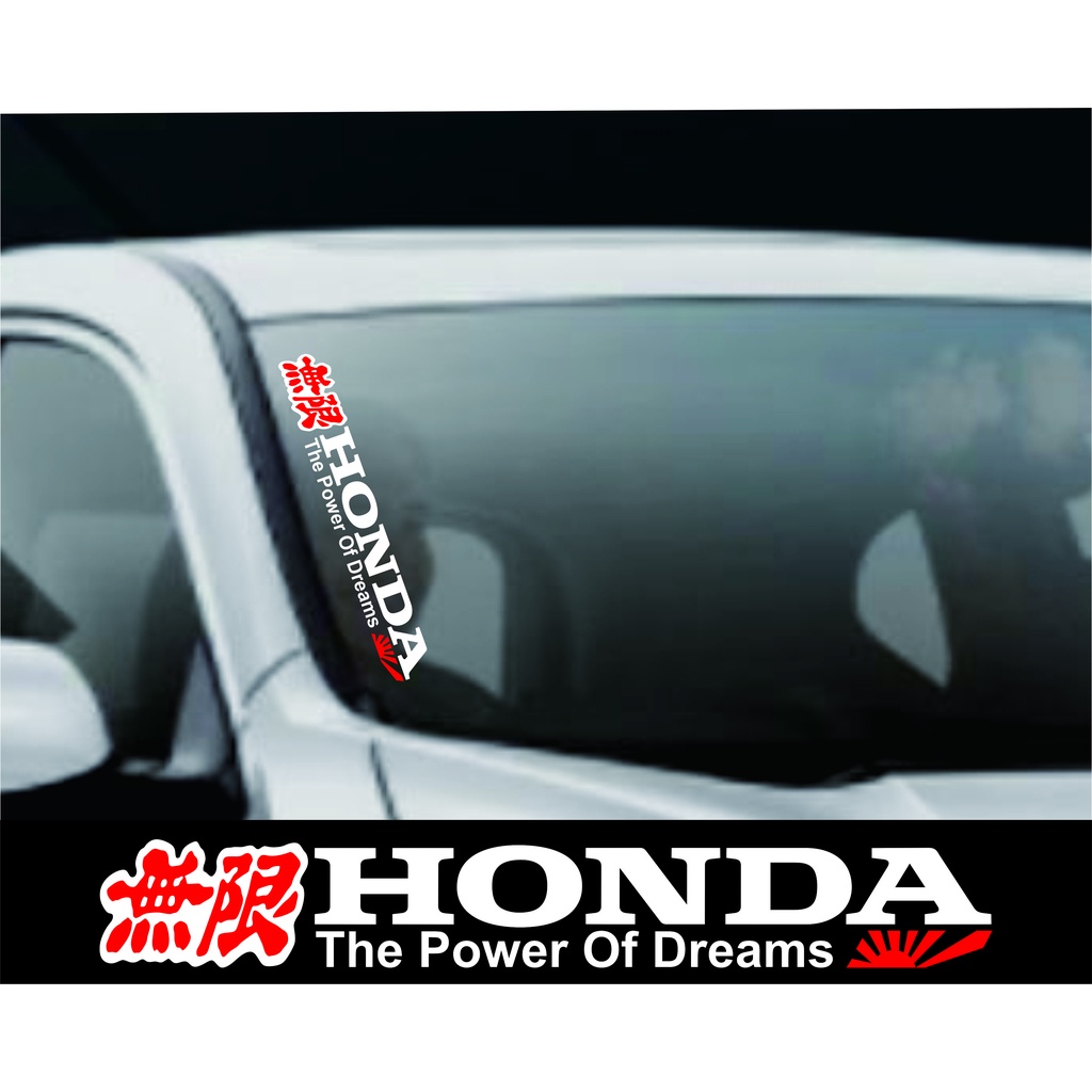 stiker kaca depan mobil honda