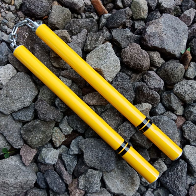 Nunchaku aluminium kuning rantai freestyle