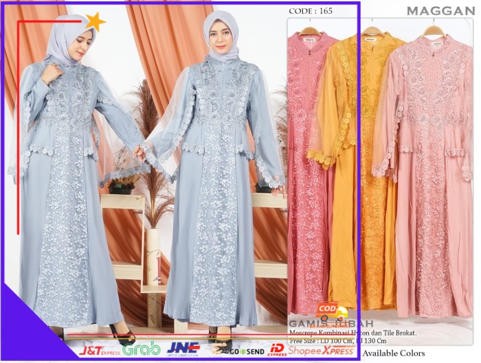 ❤BISA COD❤ Gamis jubah mewah bahan import tile brokat