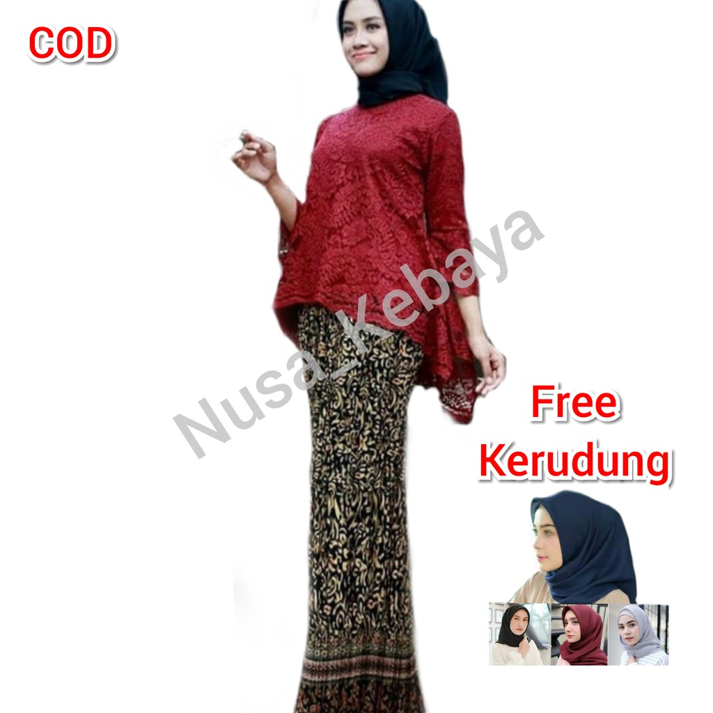 Ready Stock Kebaya Rinjani Setelan Kebaya Brukat Modern ...