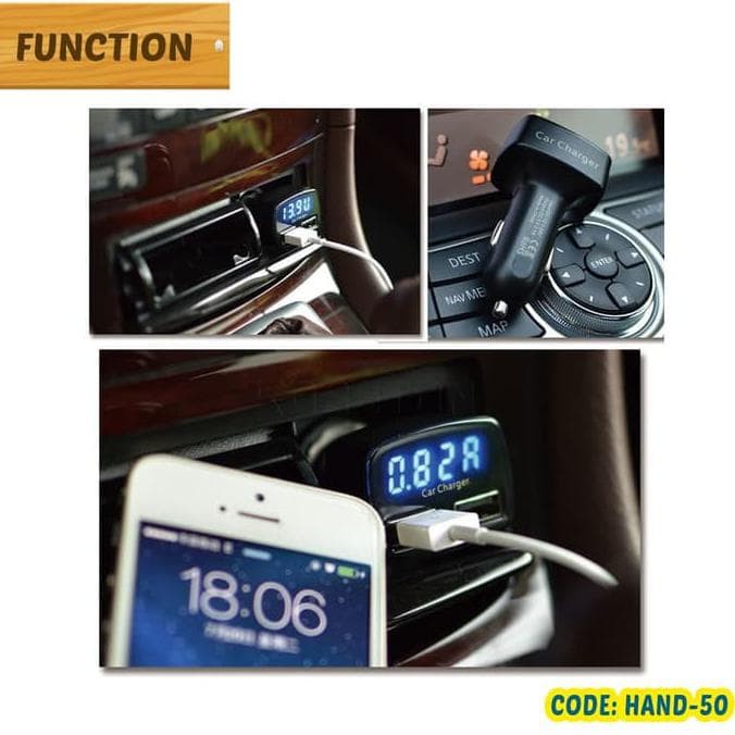 Car Charger 4In1 Screen Led Voltmeter