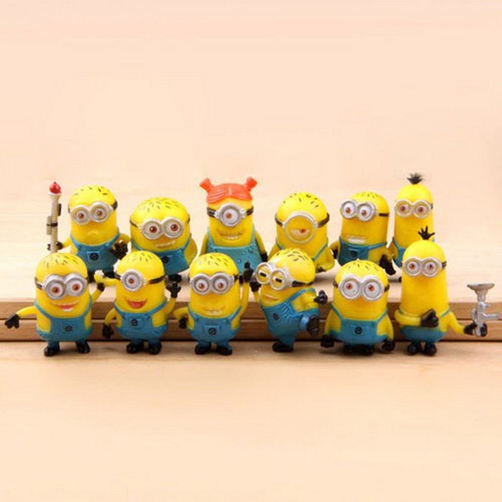 Set Minions Despicable Me 2 Action Figure Mainan Pajangan Hiasan Kue