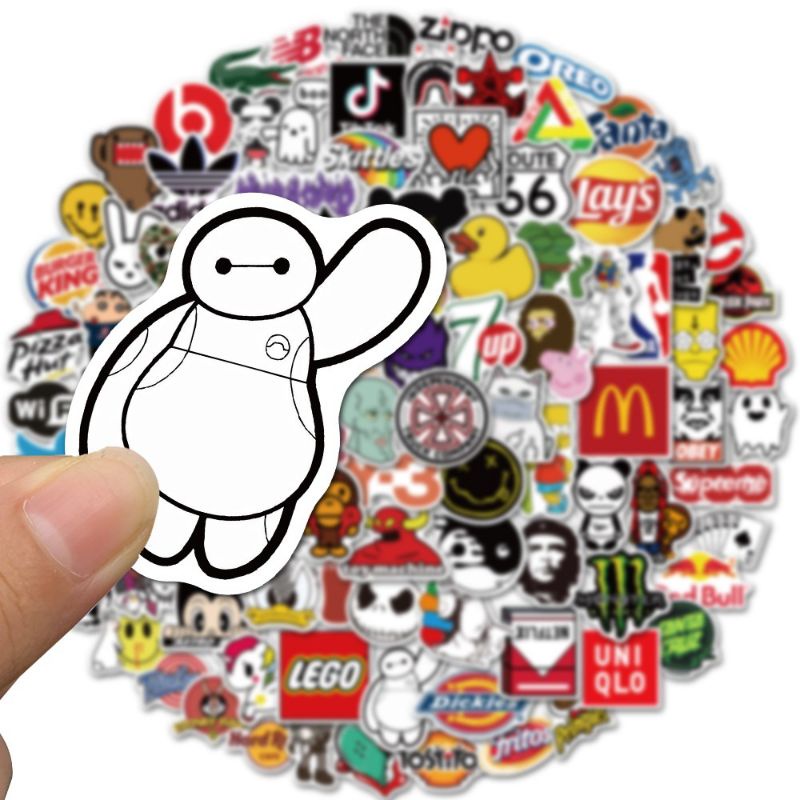 (5 Pcs) Stiket Social Media / Stiker Cafe / Stiker Wifi / Stiker Lego / Stiker Random / Stiket Tahan Air