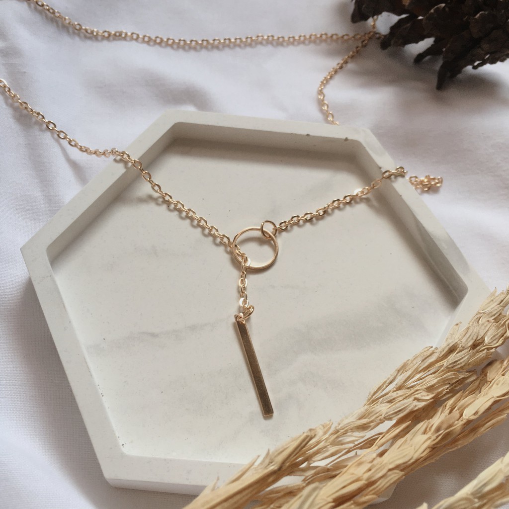 Circle Bar Necklace / Kalung Wanita Murah-Circle Bar Gold