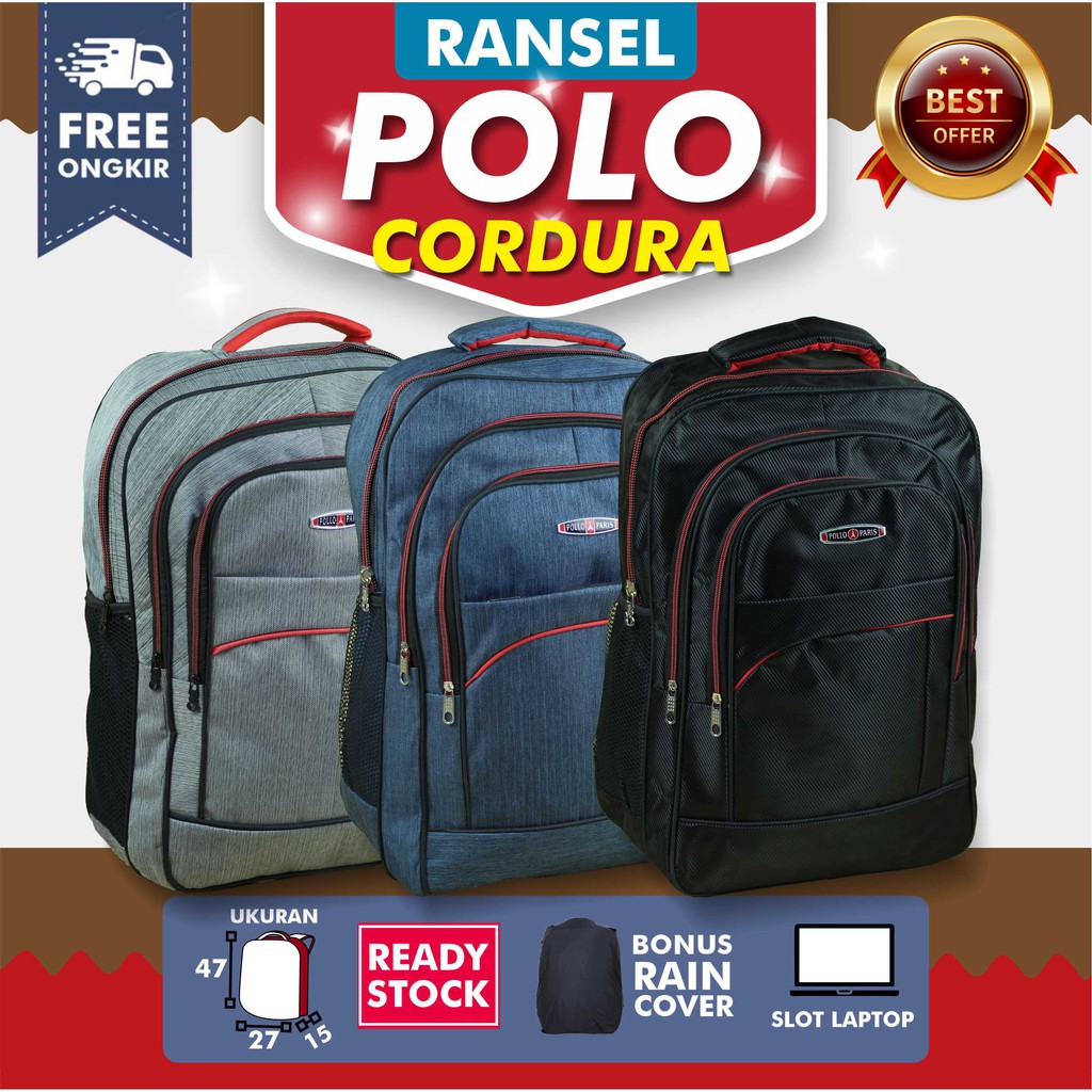 Promo Obral Ransel Gendong Cordura Pria Tas Laptop SMP SMA Cowok Backpack Punggung Pria Keren Awet