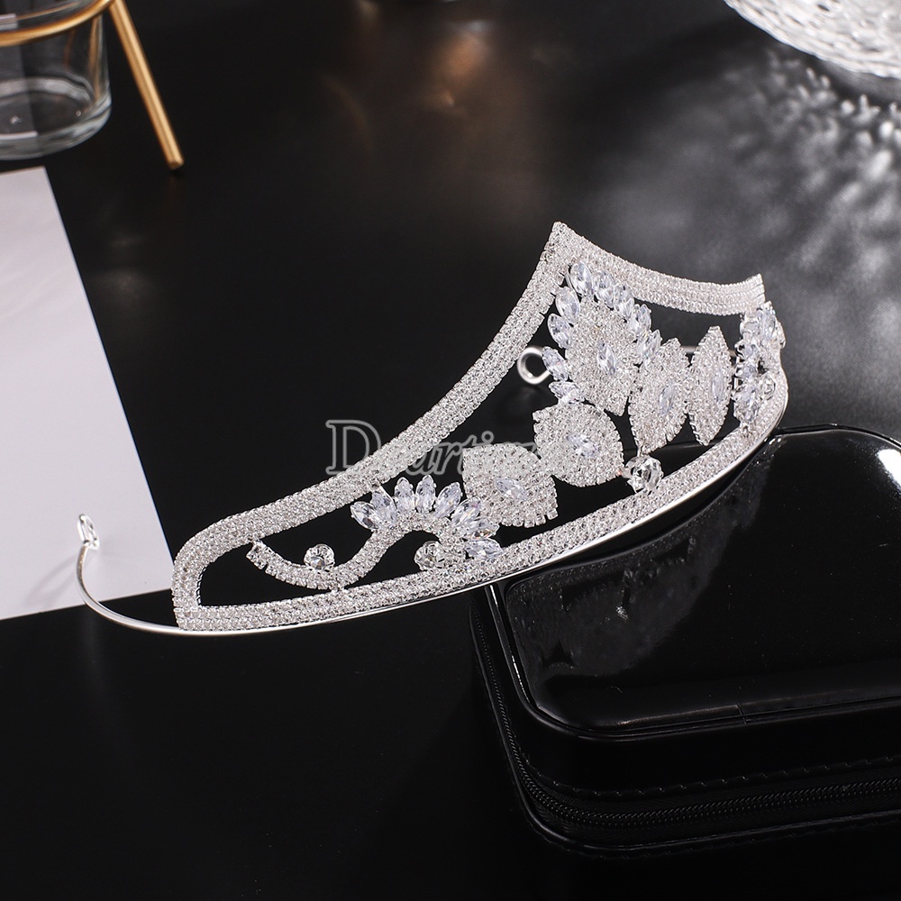 Mahkotatiara Rambut Hias Berlianzircon Berkilau Longgar Untuk Pengantin Wanita