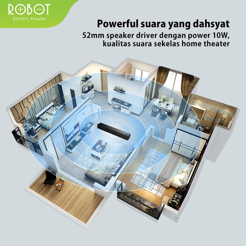 Speaker Bluetooth Robot RB480 Bluetooth 5.0 AUX TF Card Flashdisk Portable Audio Wireless Super Bass Mini Stereo Original - Garansi 1 Tahun-4