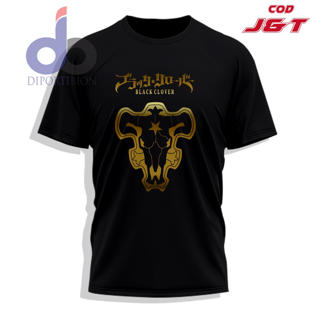 KAOS ANIME BLACK CLOVER / BLACK CLOVER ANIME GOLD GRAPHIC T SHIRT / KAOS DISTRO ANIME BLACK CLOVER
