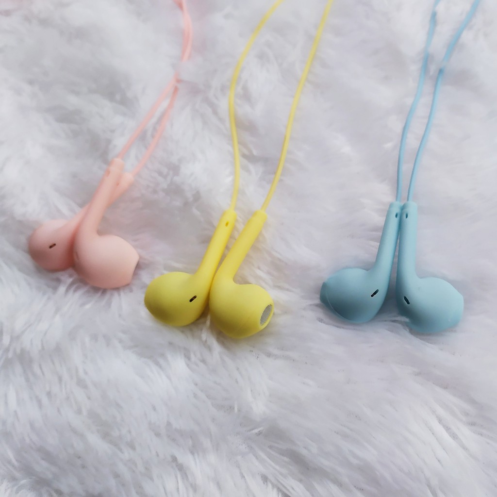 Headset Macaron Matte Color-Korea Premium Candy Earphone EXTRA BASS panjang 1,2 meter