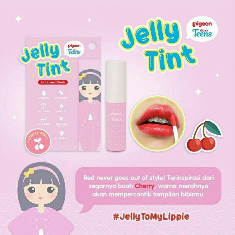 Pigeon Teens Jelly Lip Tint Pelembab Bibir Pewarna Pipi Lipstik Remaja