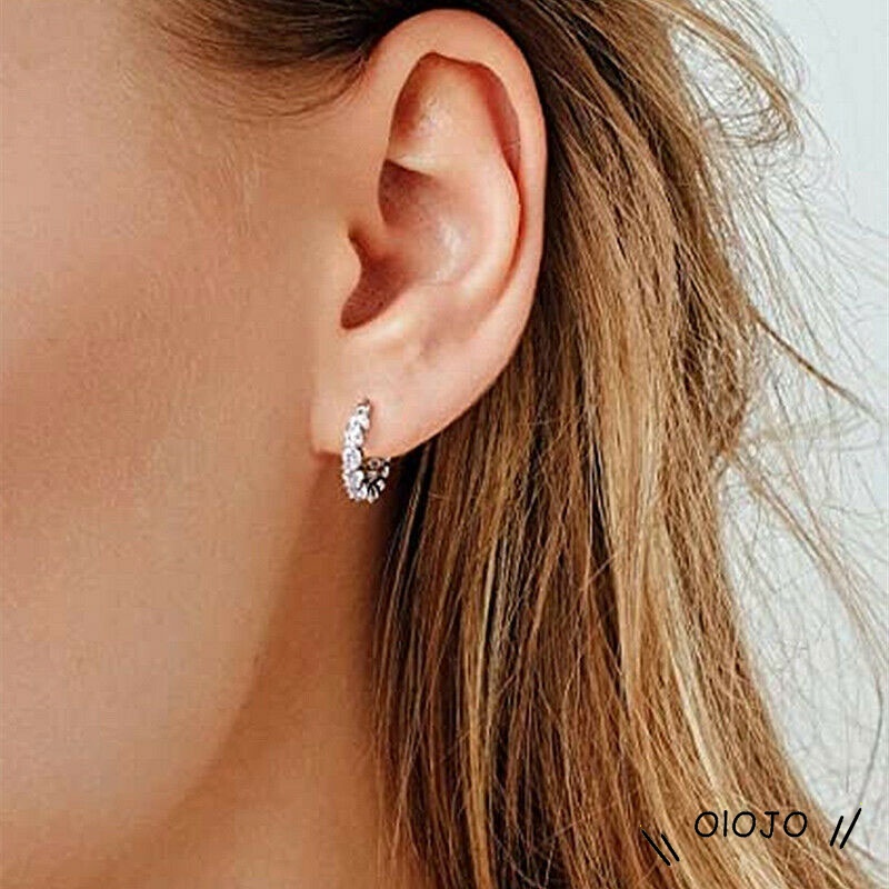 Kualitas Cubic Zirconia Wanita Anting Hoop Bergaya Gadis Aksesoris Pesta Harian Dpt Dipakai Fashion Perhiasan - ol