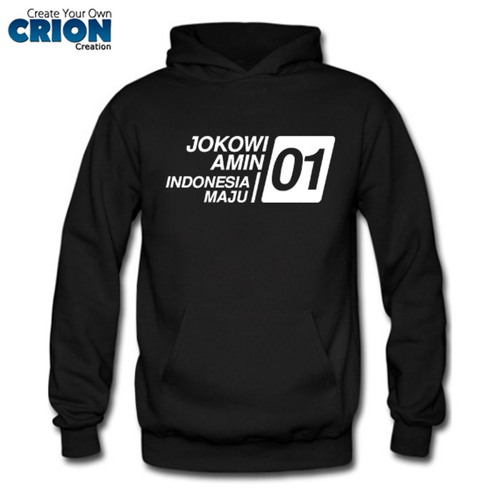 Jaket Sweater Hoodie - Jokowi Amin Indonesia Maju - By Crion