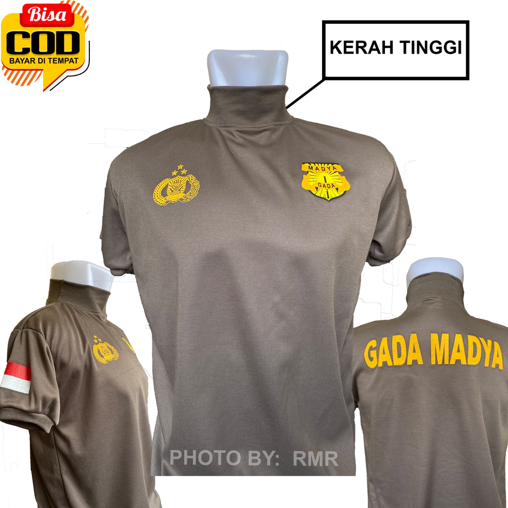 Kaos Satpam Coklat Terbaru Gada Madya Kerah Tinggi Kaos Satpam Coklat Dalaman Leher Tinggi Kerah Tin